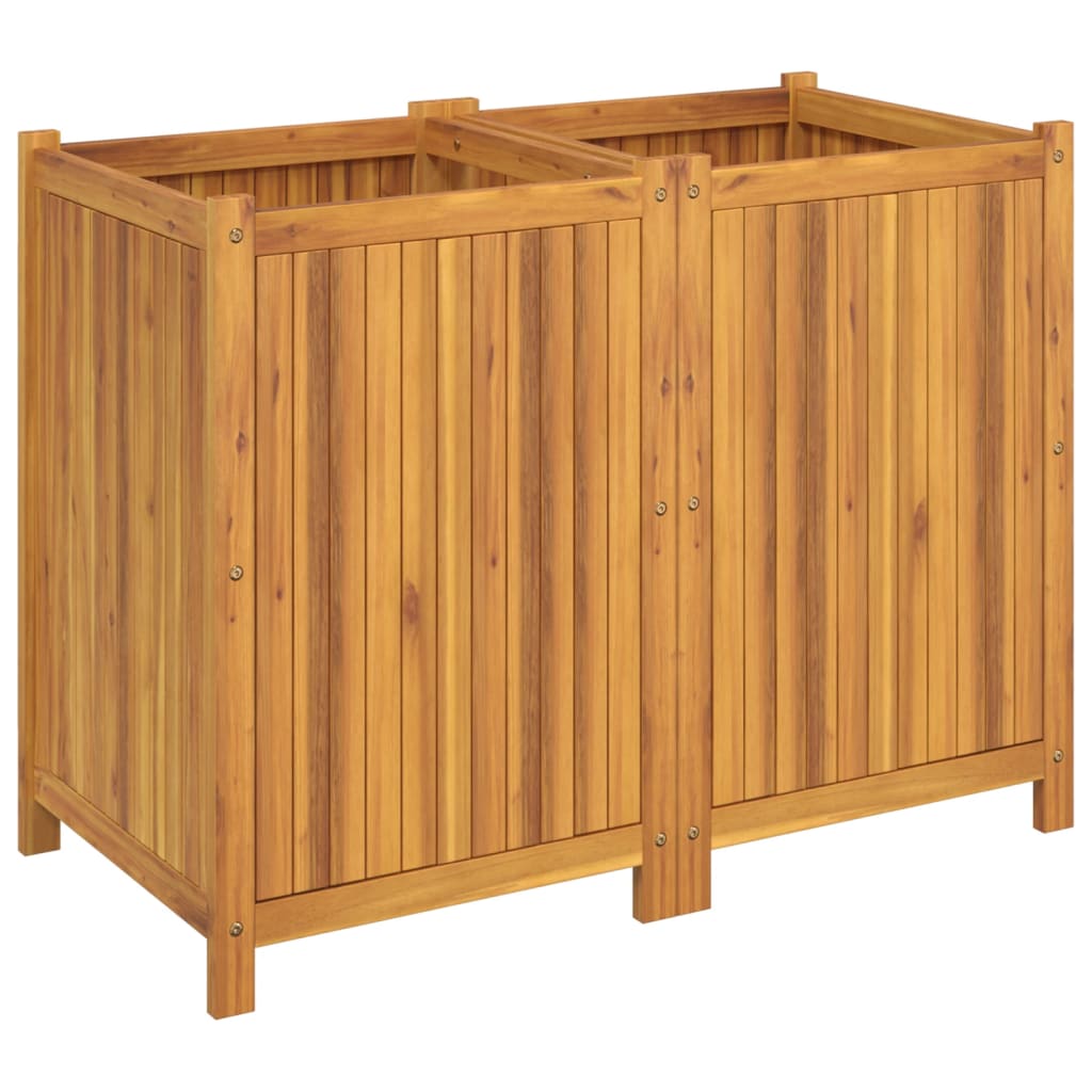 vidaXL Jardinera con forro madera maciza de acacia 100x50x75 cm