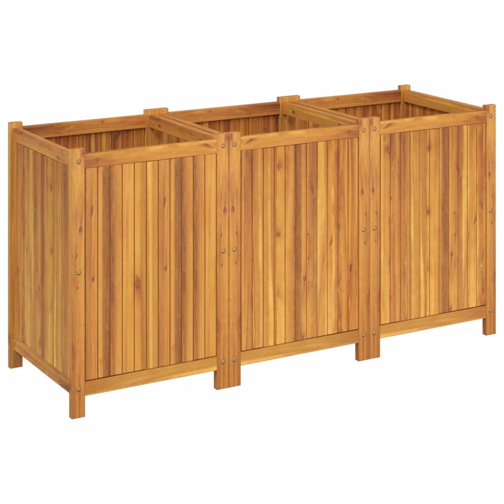 vidaXL Jardinera con forro madera maciza de acacia 150x50x75 cm