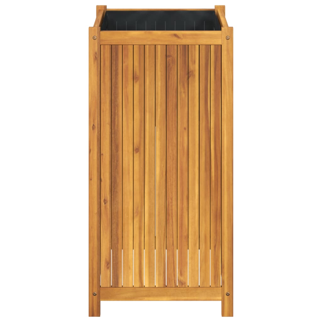 vidaXL Jardinera con forro madera maciza de acacia 50x50x100 cm