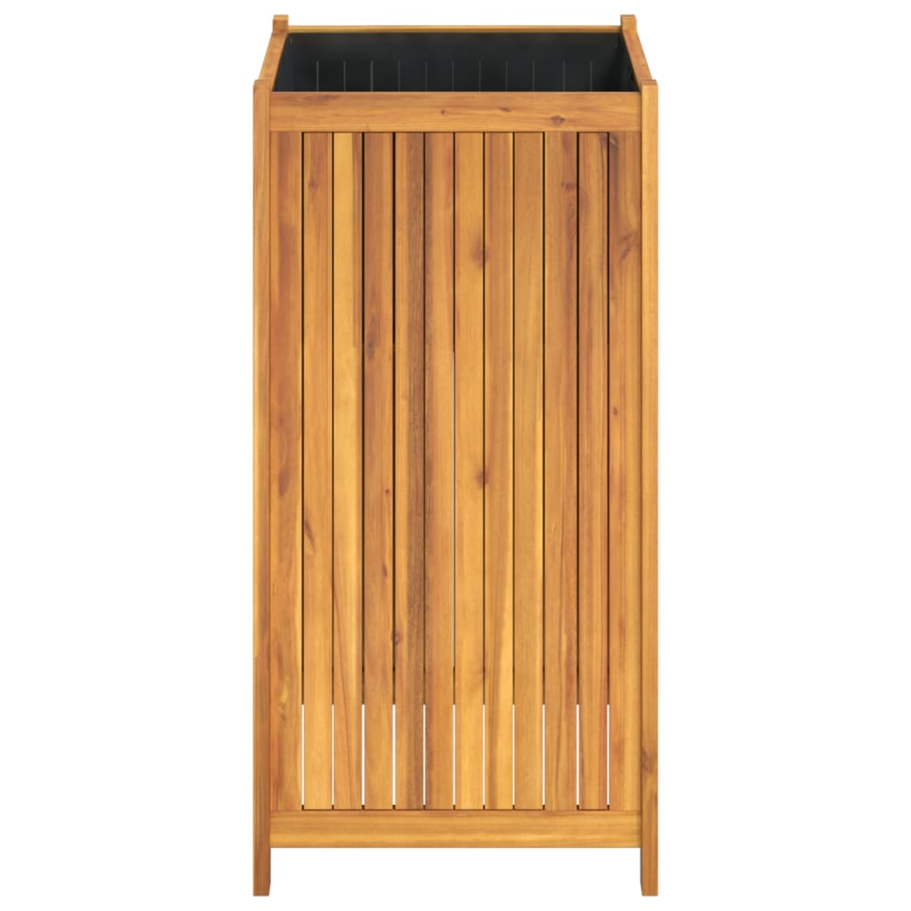 vidaXL Jardinera con forro madera maciza de acacia 50x50x100 cm