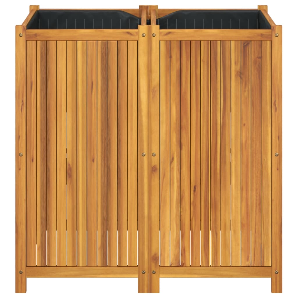 vidaXL Jardinera con forro madera maciza de acacia 100x50x100 cm