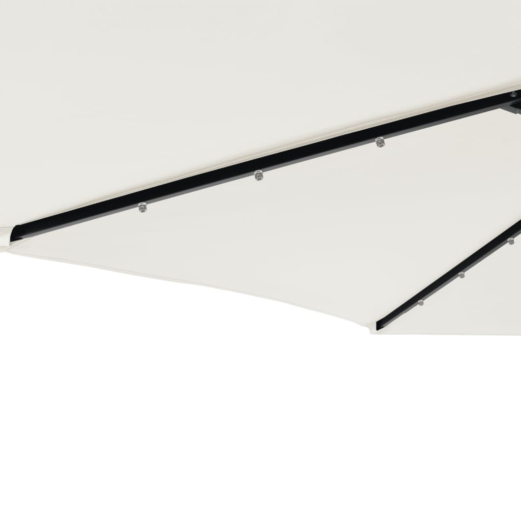 vidaXL Sombrilla jardín con luces LED poste acero blanca 225x225x212cm