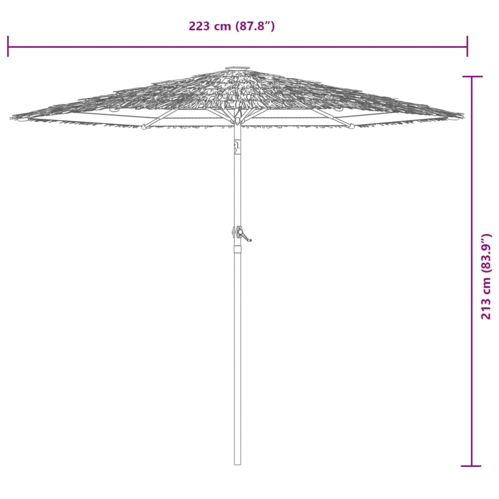 vidaXL Sombrilla de jardín con poste de acero marrón 223x223x213 cm