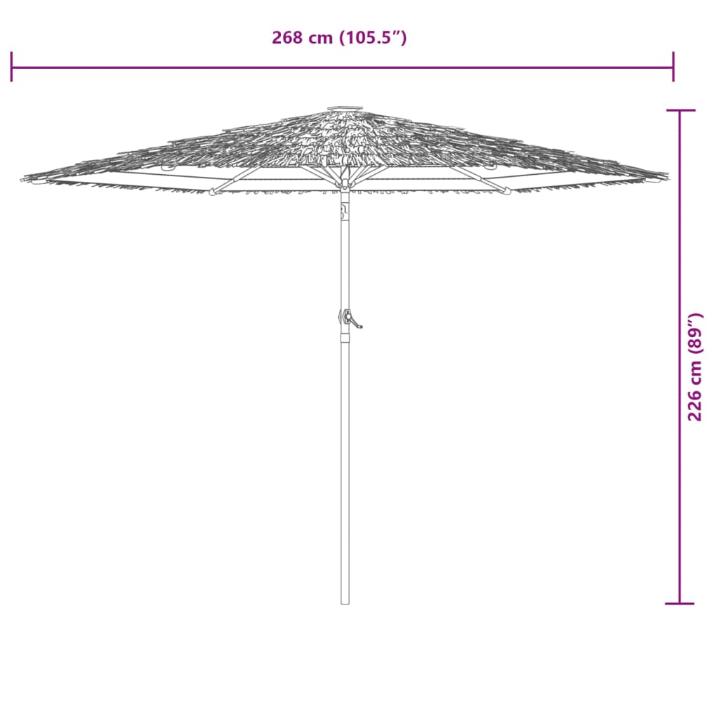 vidaXL Sombrilla de jardín con poste de acero marrón 268x268x226 cm