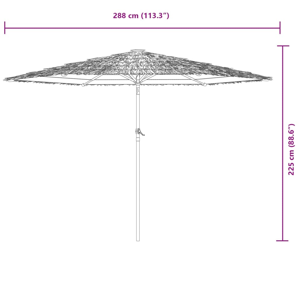 vidaXL Sombrilla de jardín con poste de acero marrón 288x288x225 cm