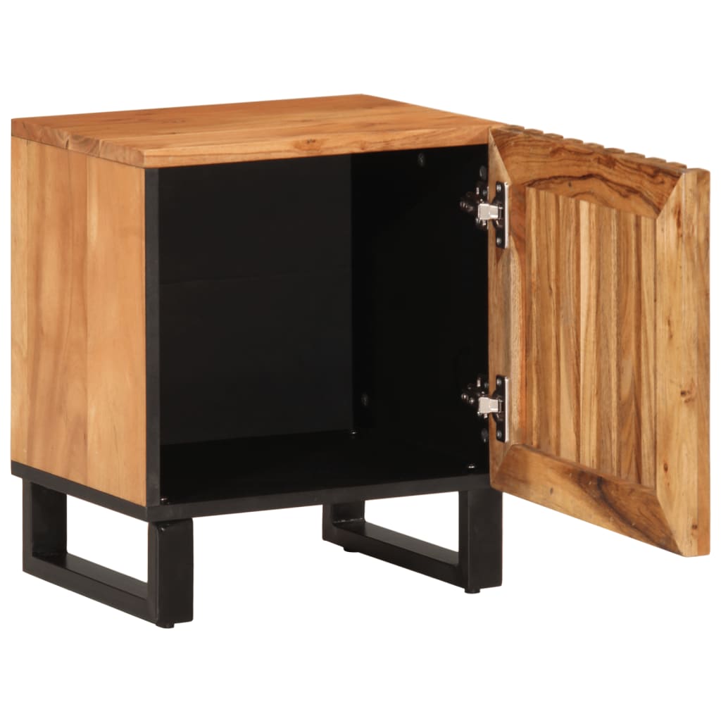 vidaXL Mesita de noche de madera maciza de acacia 40x34x46 cm