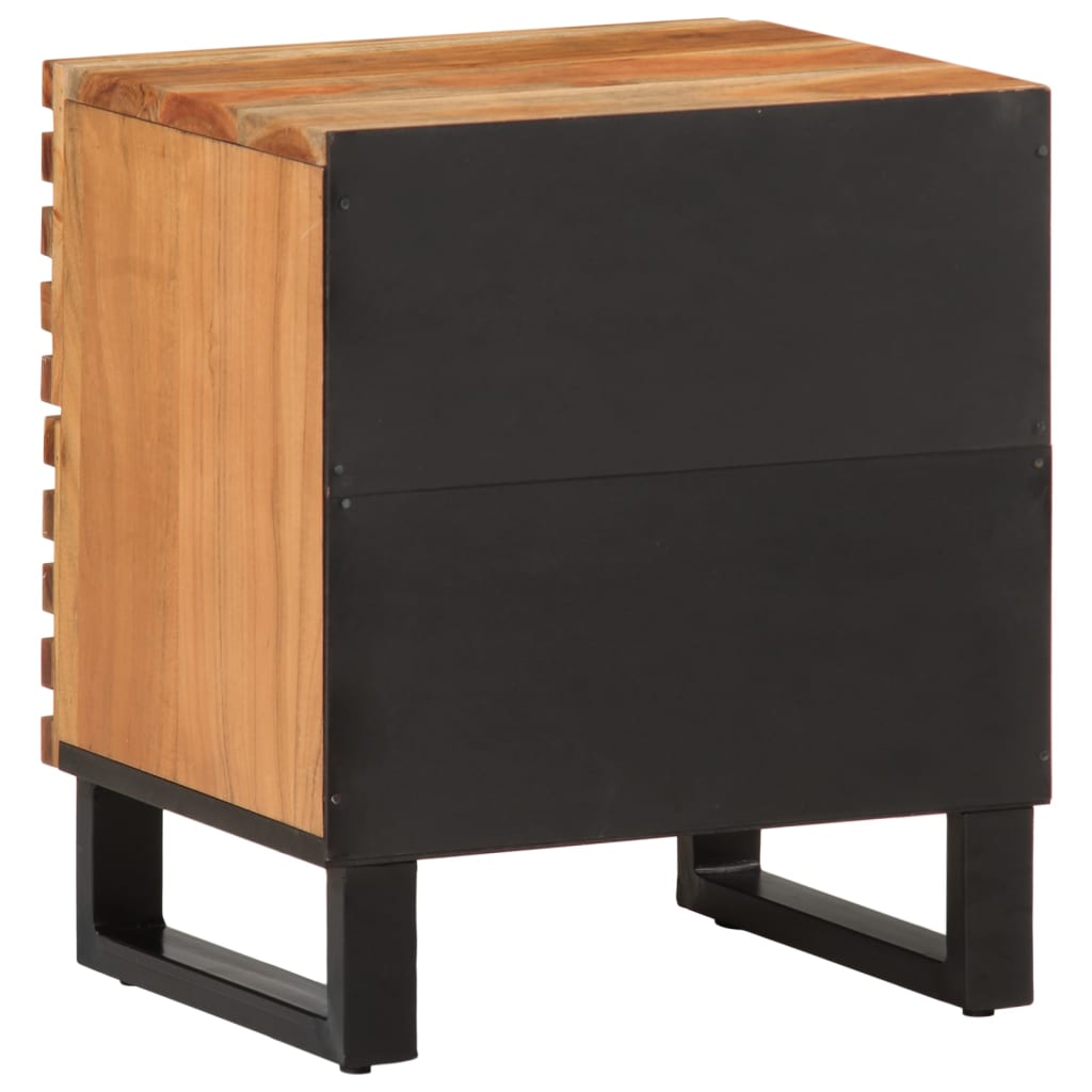 vidaXL Mesita de noche de madera maciza de acacia 40x34x46 cm