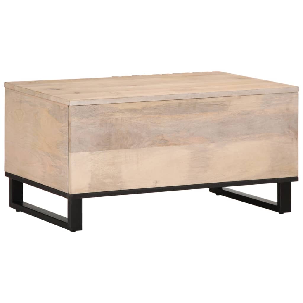 vidaXL Mesa de centro de madera maciza de mango blanca 80x51x40 cm