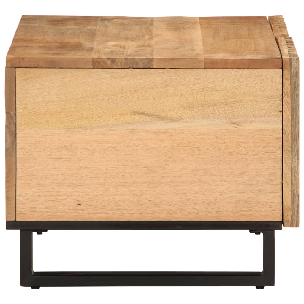 vidaXL Mesa de centro de madera maciza de mango rugosa 80x51x40 cm