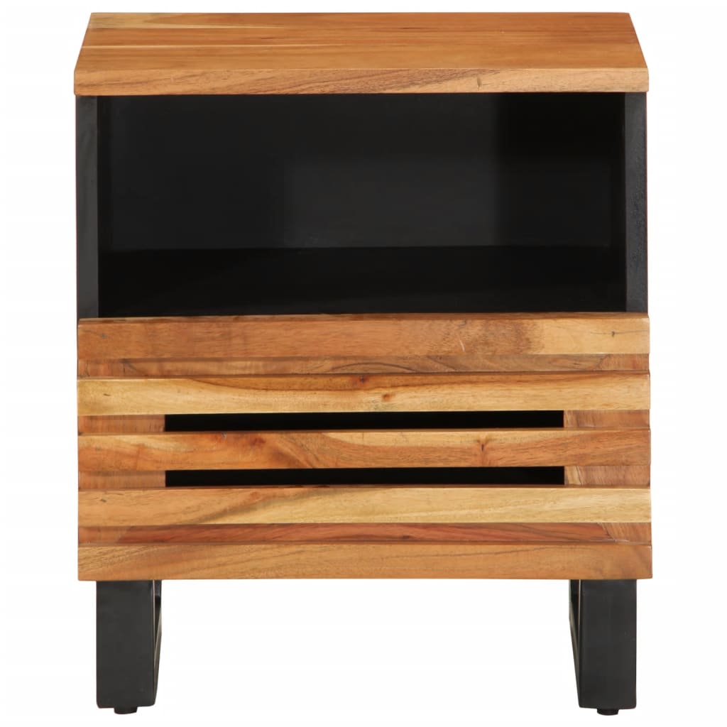 vidaXL Mesita de noche de madera maciza de acacia 40x34x46 cm