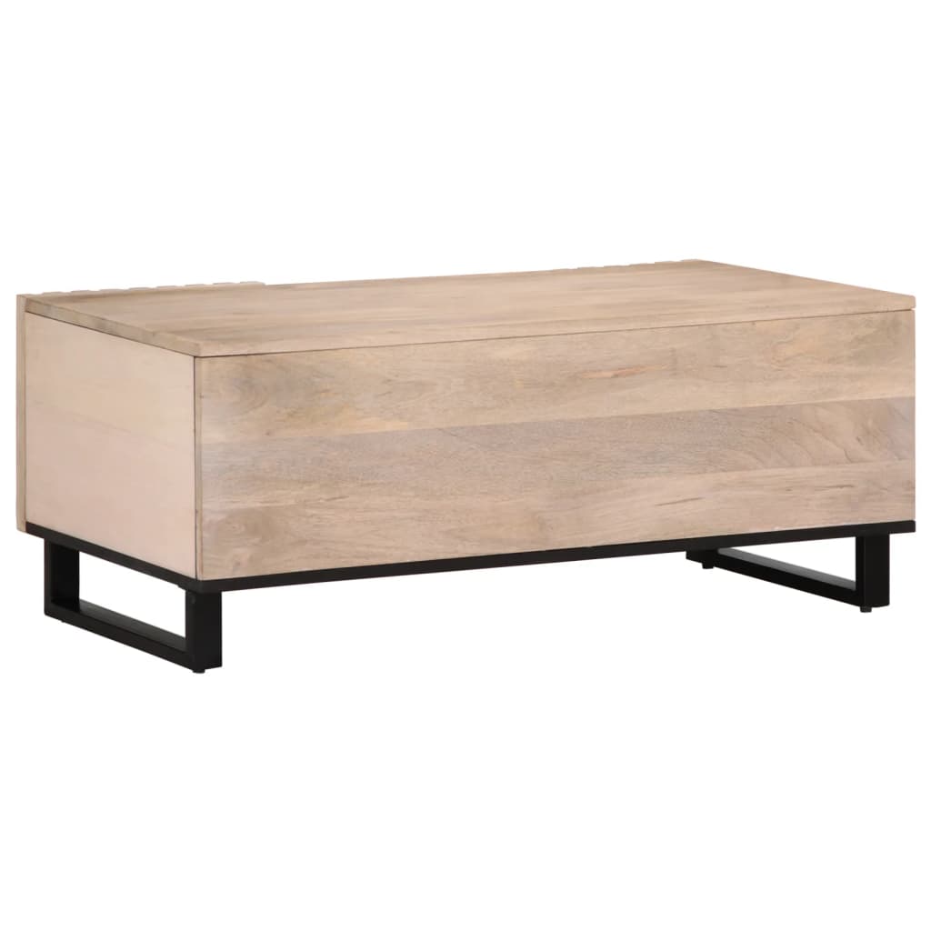 vidaXL Mesa de centro de madera maciza mango blanco 100x55x40 cm