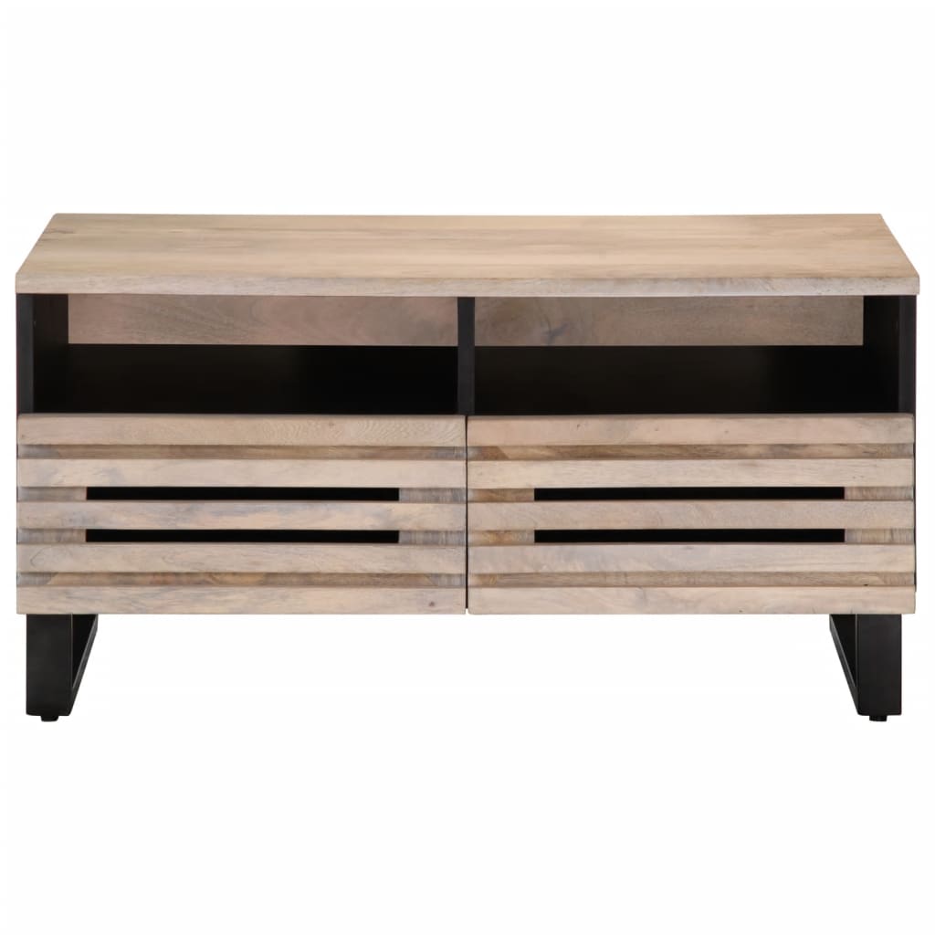 vidaXL Mesa de centro de madera maciza de mango 80x55x40 cm