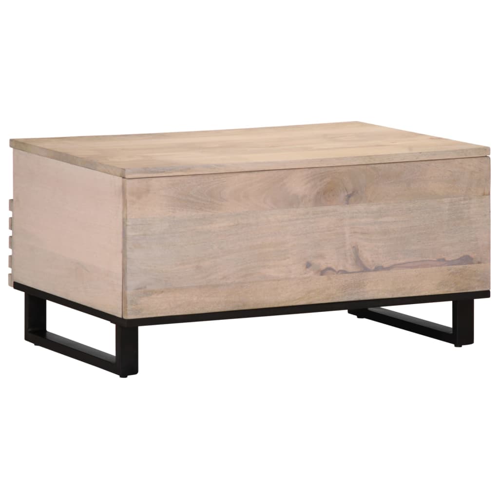 vidaXL Mesa de centro de madera maciza de mango 80x55x40 cm