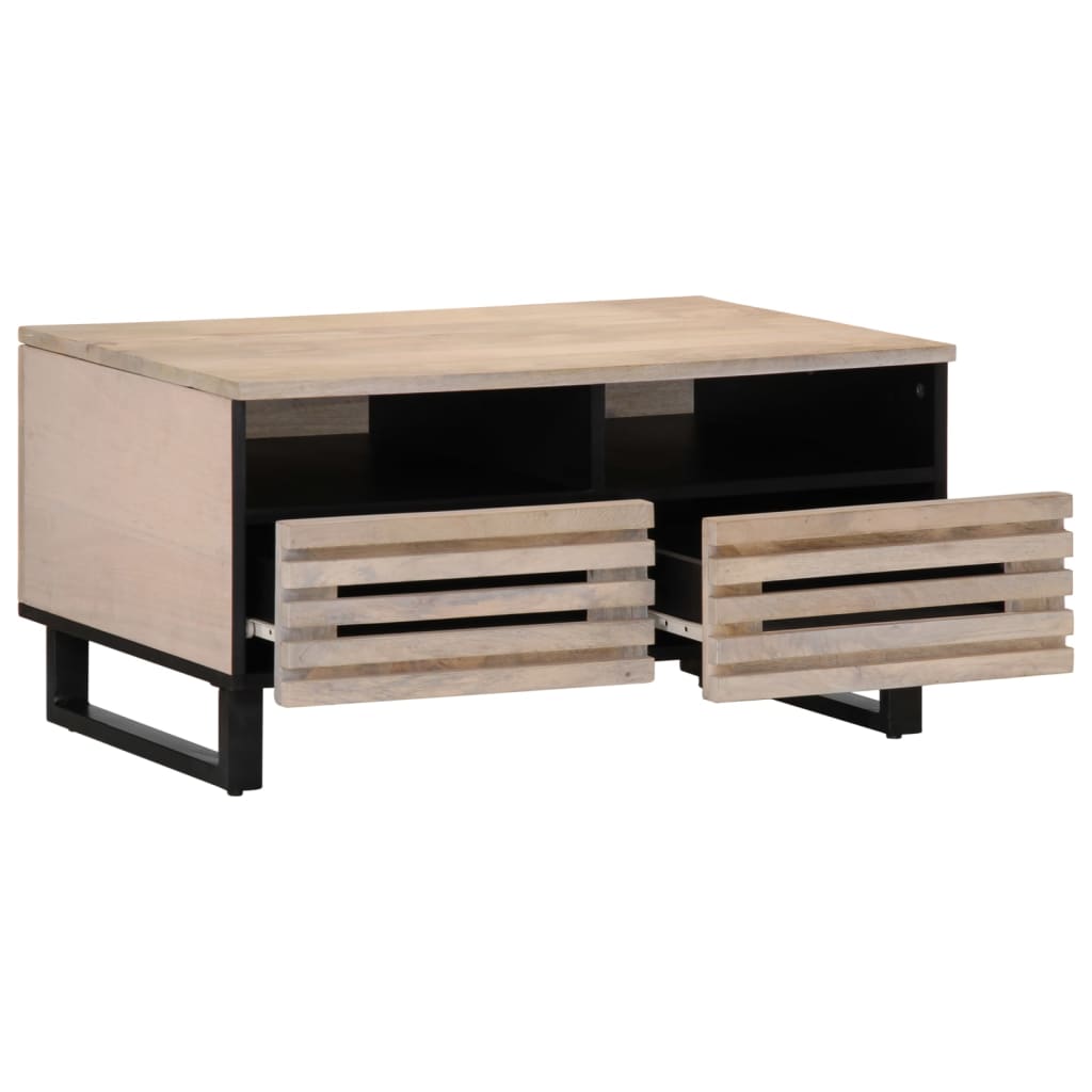 vidaXL Mesa de centro de madera maciza de mango 80x55x40 cm