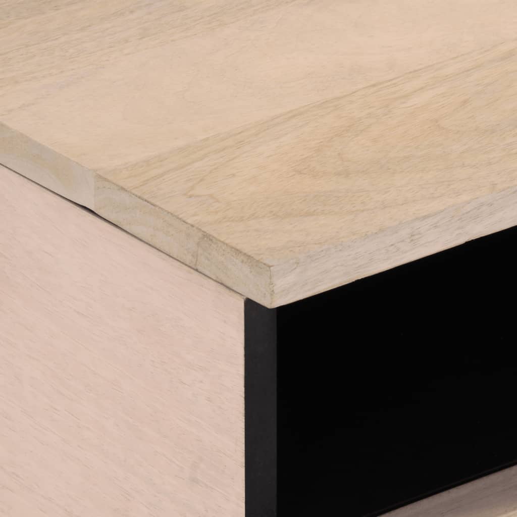 vidaXL Mesa de centro de madera maciza de mango 80x55x40 cm