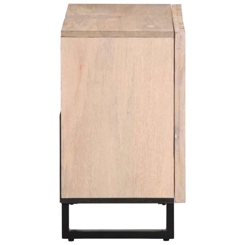 vidaXL Armario de lavabo para baño madera maciza de mango 62x34x58 cm