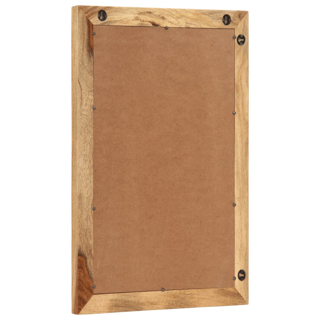 vidaXL Espejo de baño madera maciza mango rugosa y vidrio 50x70 cm