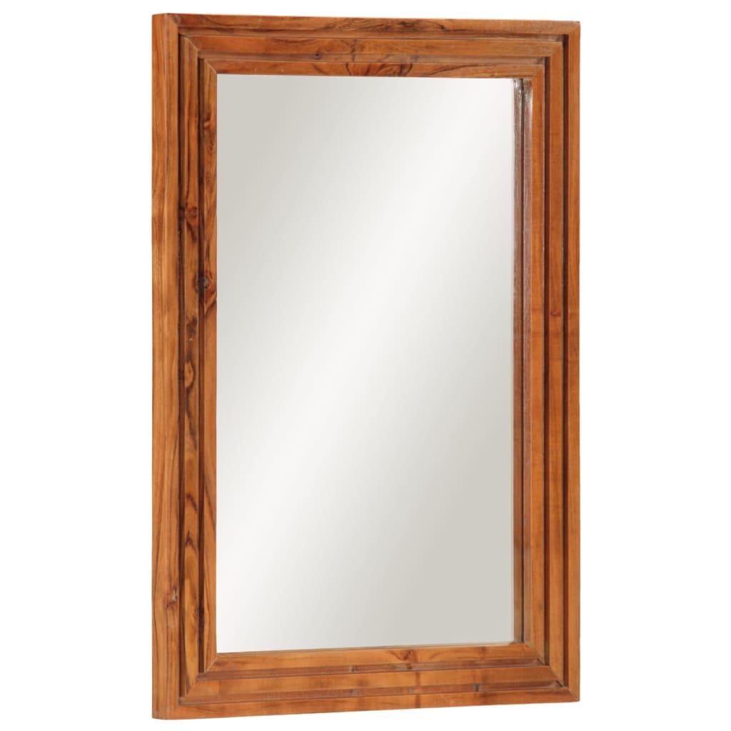 vidaXL Espejo de baño madera maciza de acacia y vidrio 50x70 cm