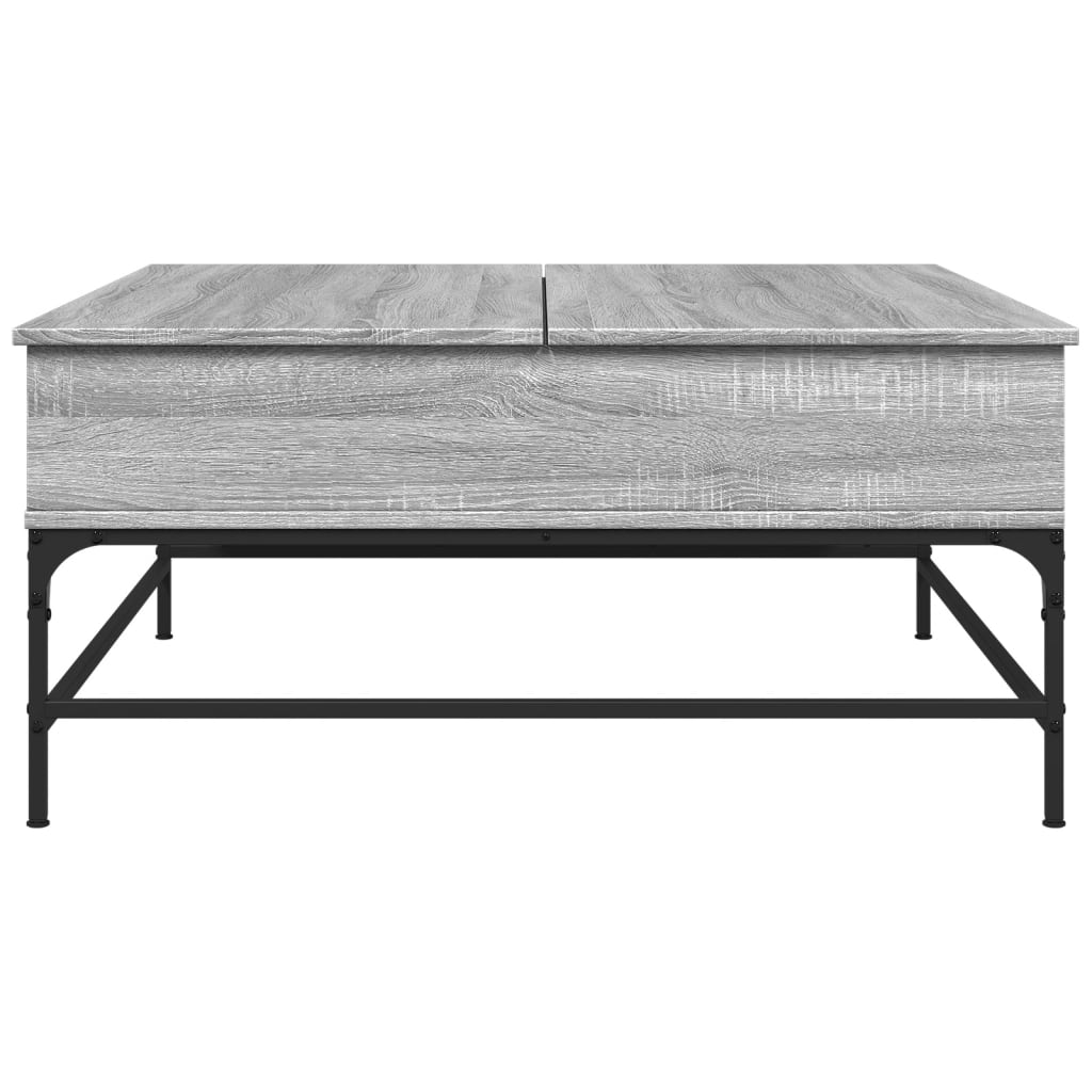 vidaXL Mesa de centro madera ingeniería metal gris Sonoma 95x95x45 cm