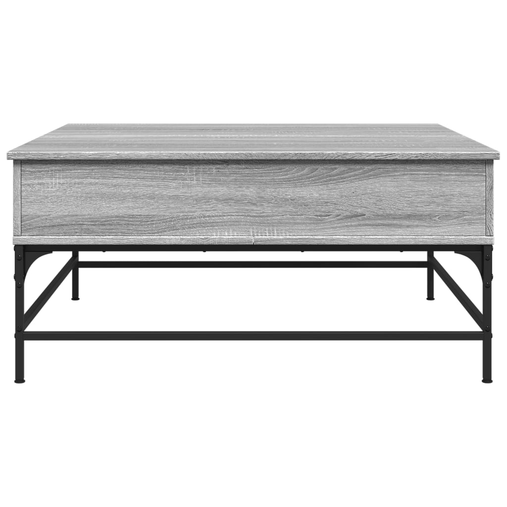 vidaXL Mesa de centro madera ingeniería metal gris Sonoma 95x95x45 cm