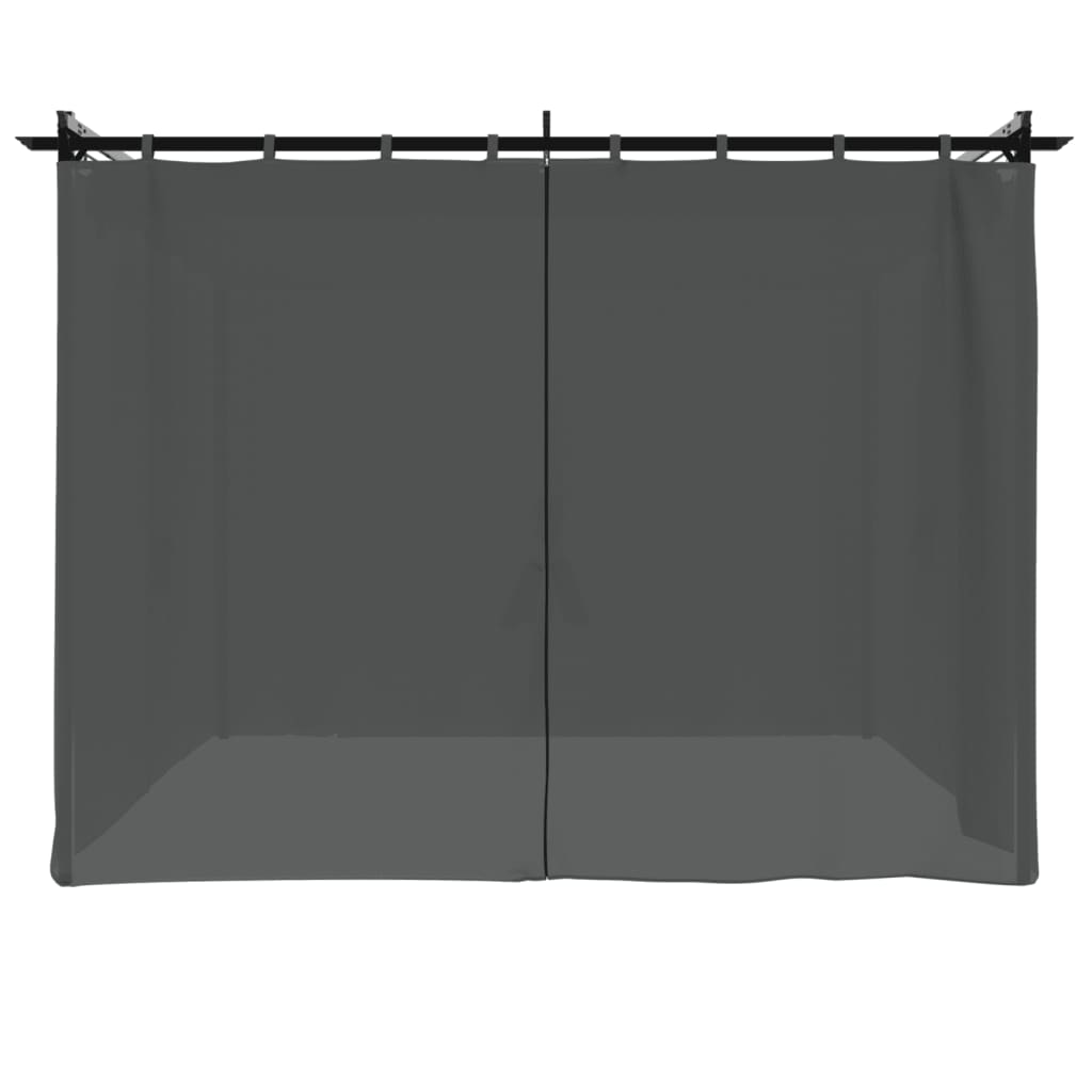 vidaXL Cenador con cortinas acero gris antracita 3x3 m