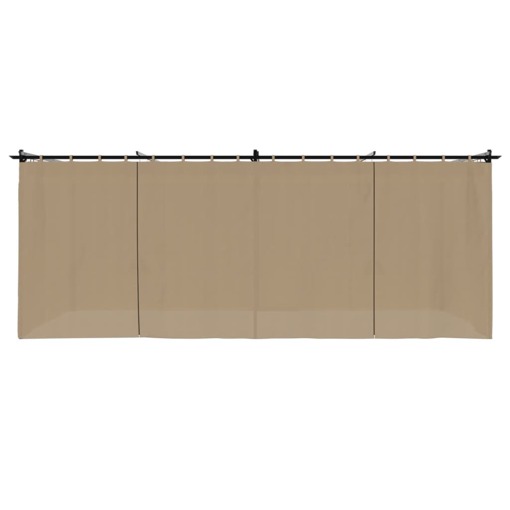 vidaXL Cenador con cortinas acero taupe 6x3 m