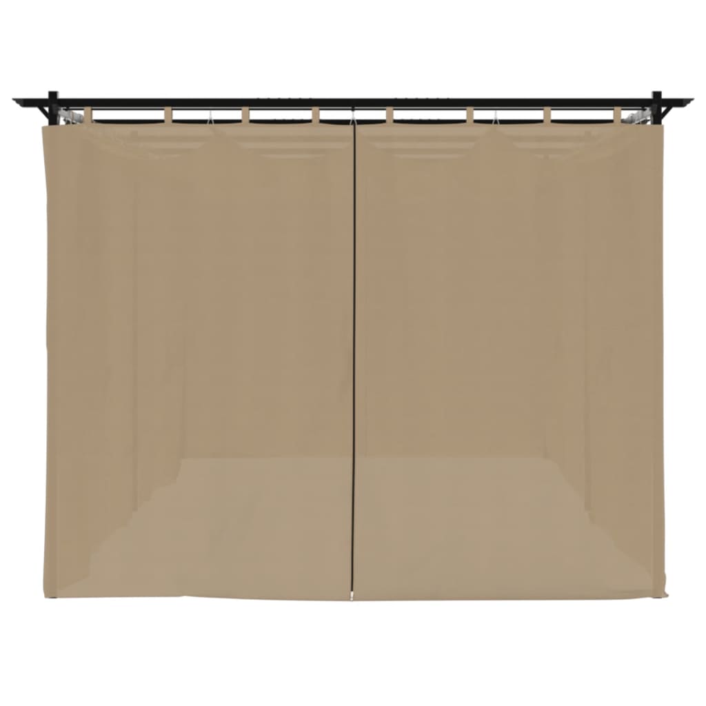 vidaXL Cenador con cortinas acero taupe 6x3 m