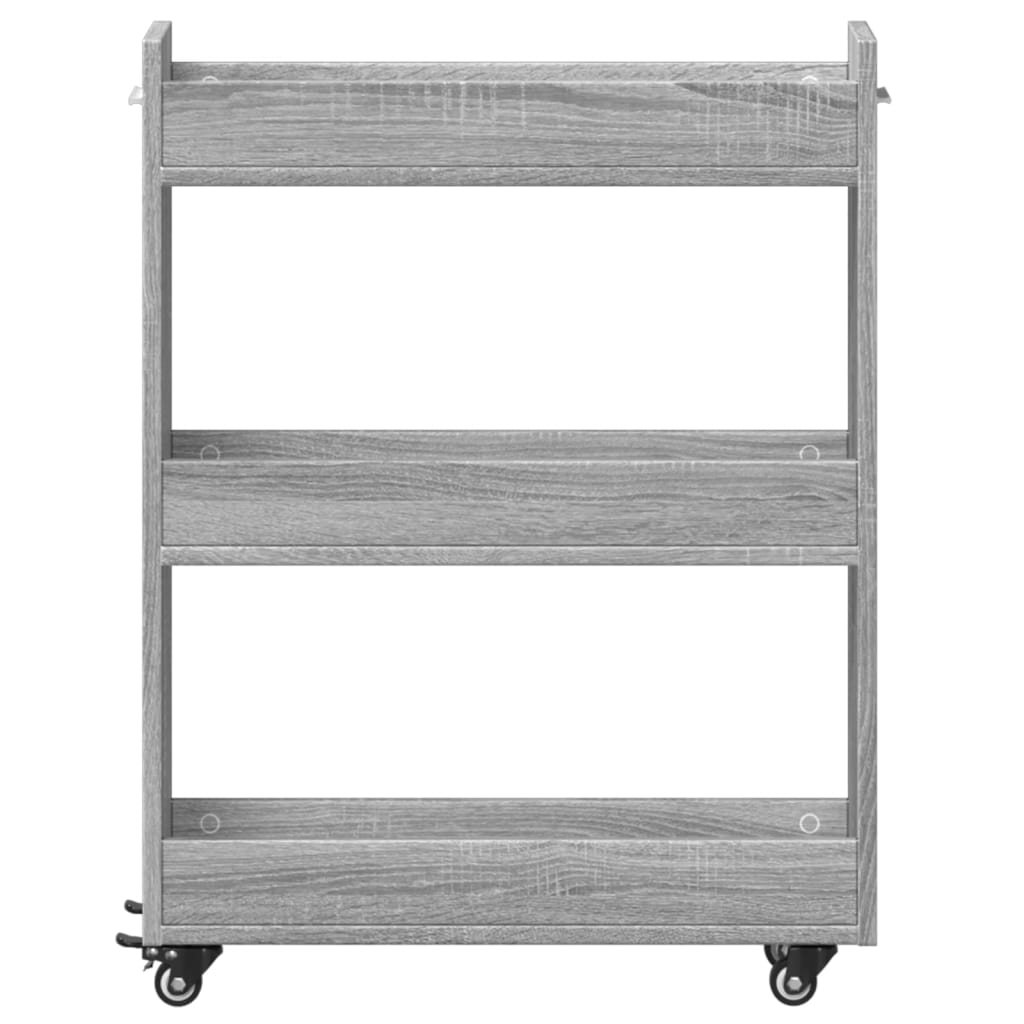 vidaXL Armario con ruedas madera ingeniería gris Sonoma 60x22x79 cm