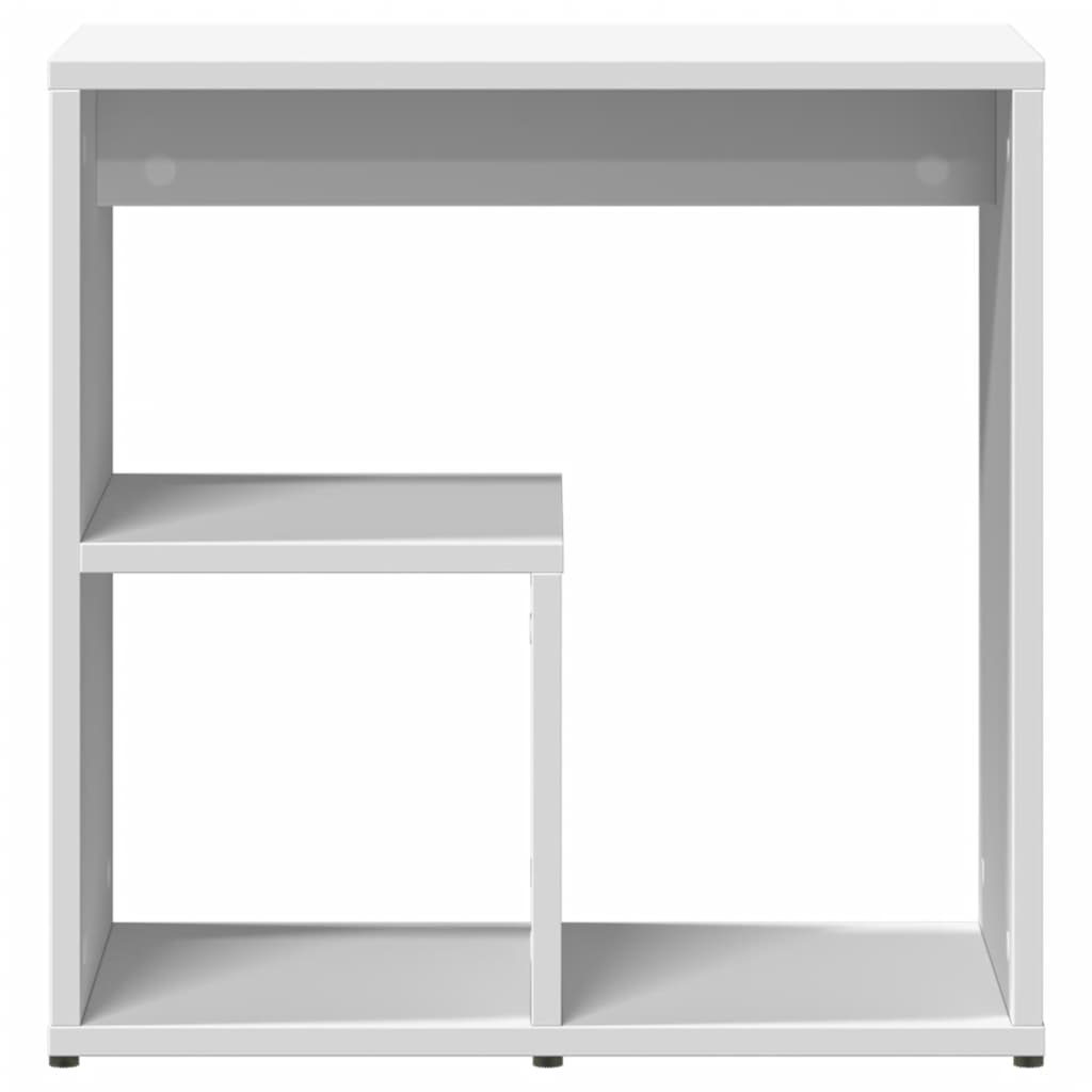 vidaXL Mesa auxiliar de madera contrachapada blanco 50x30x50 cm