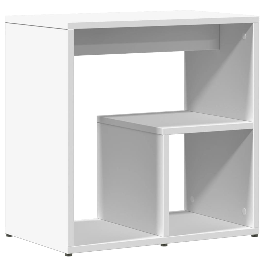 vidaXL Mesa auxiliar de madera contrachapada blanco 50x30x50 cm