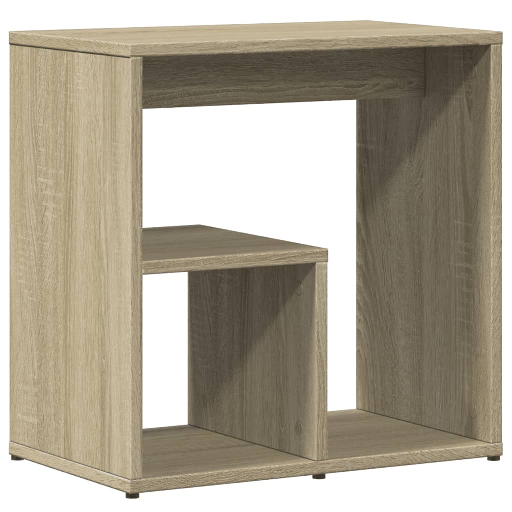 vidaXL Mesa auxiliar de madera contrachapada color roble 50x30x50 cm