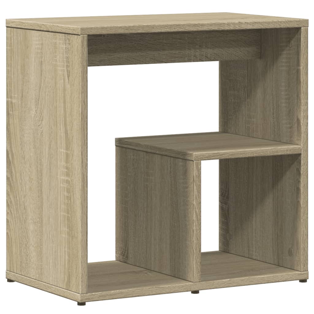 vidaXL Mesa auxiliar de madera contrachapada color roble 50x30x50 cm