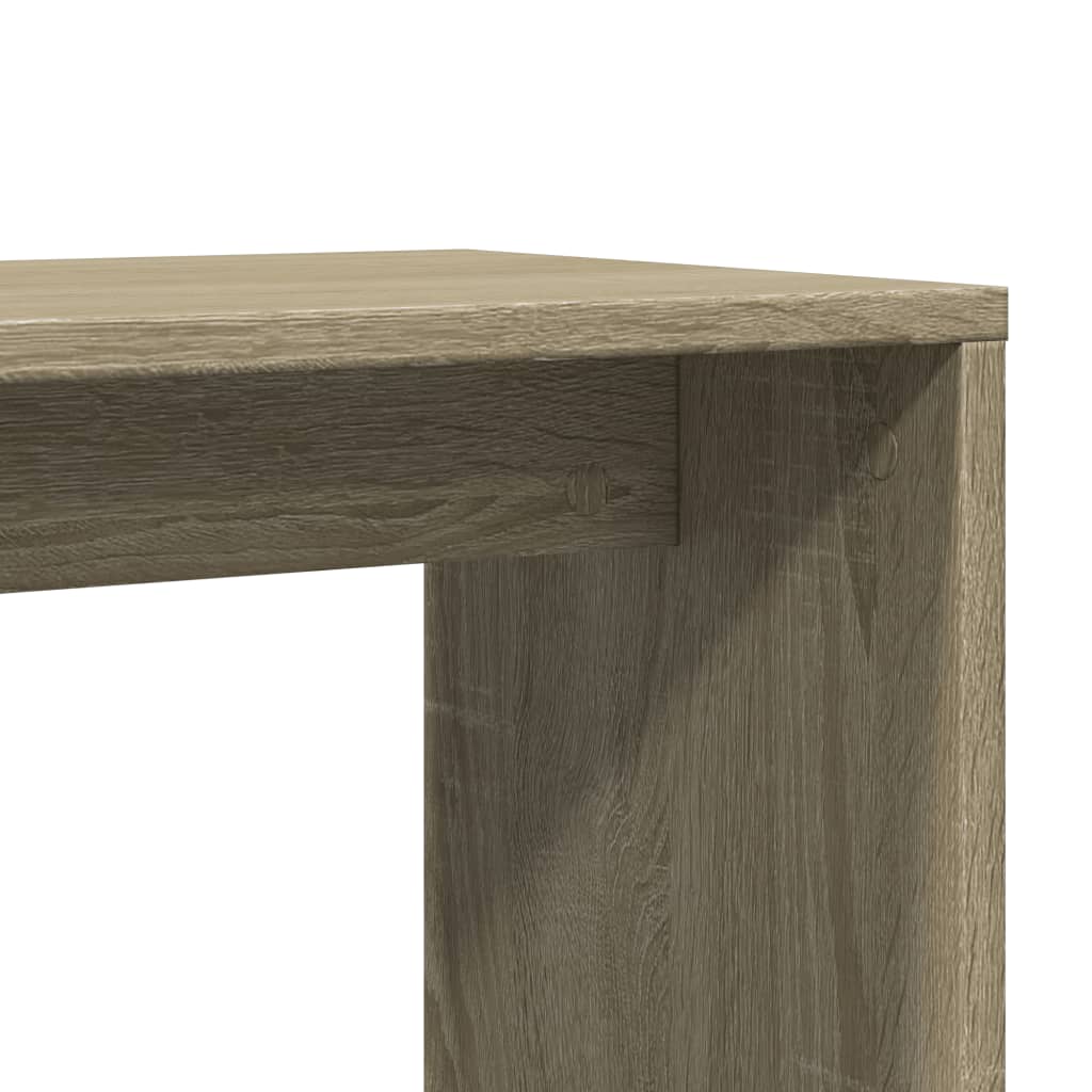 vidaXL Mesa auxiliar de madera contrachapada color roble 50x30x50 cm