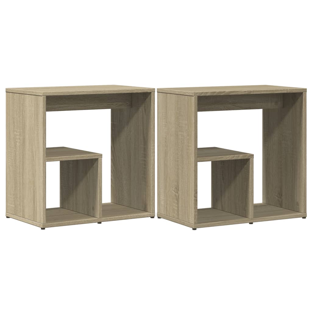 vidaXL Mesa auxiliar 2 uds madera ingeniería roble Sonoma 50x30x50 cm