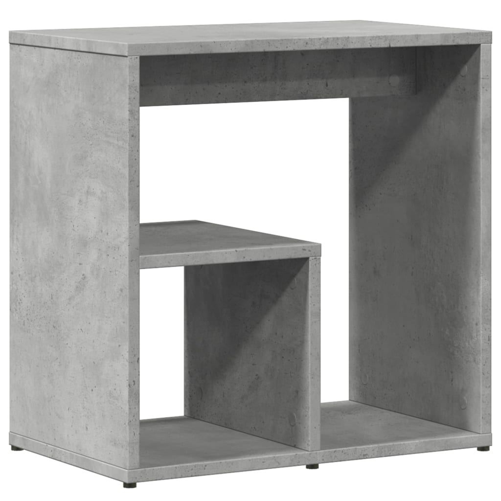 vidaXL Mesa auxiliar de madera contrachapada gris hormigón 50x30x50 cm