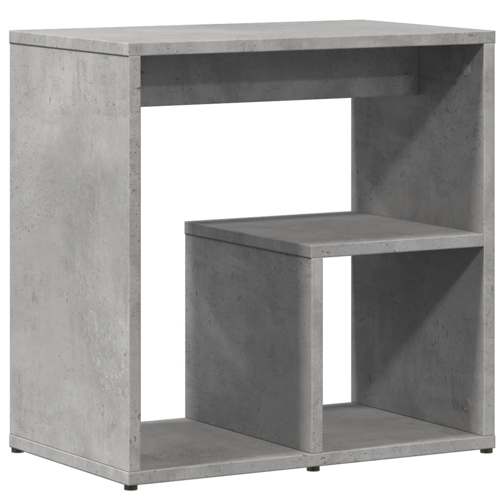 vidaXL Mesa auxiliar de madera contrachapada gris hormigón 50x30x50 cm