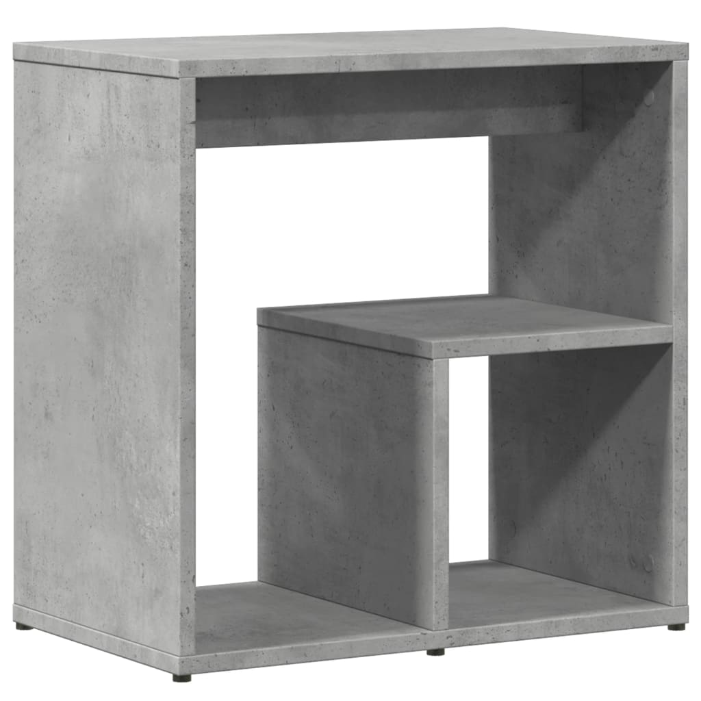 vidaXL Mesa auxiliar 2 uds madera ingeniería gris hormigón 50x30x50 cm