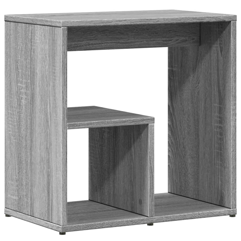 vidaXL Mesa auxiliar de madera contrachapada gris Sonoma 50x30x50 cm