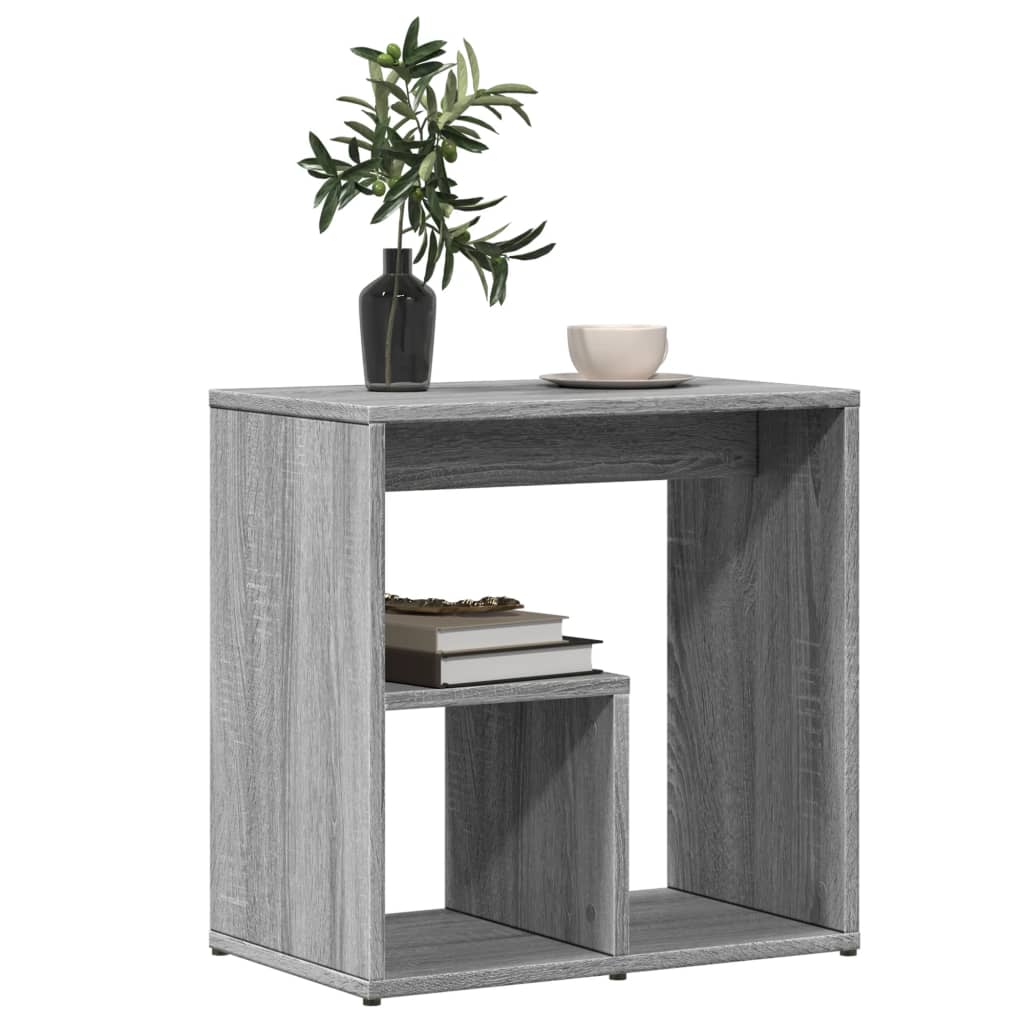 vidaXL Mesa auxiliar de madera contrachapada gris Sonoma 50x30x50 cm