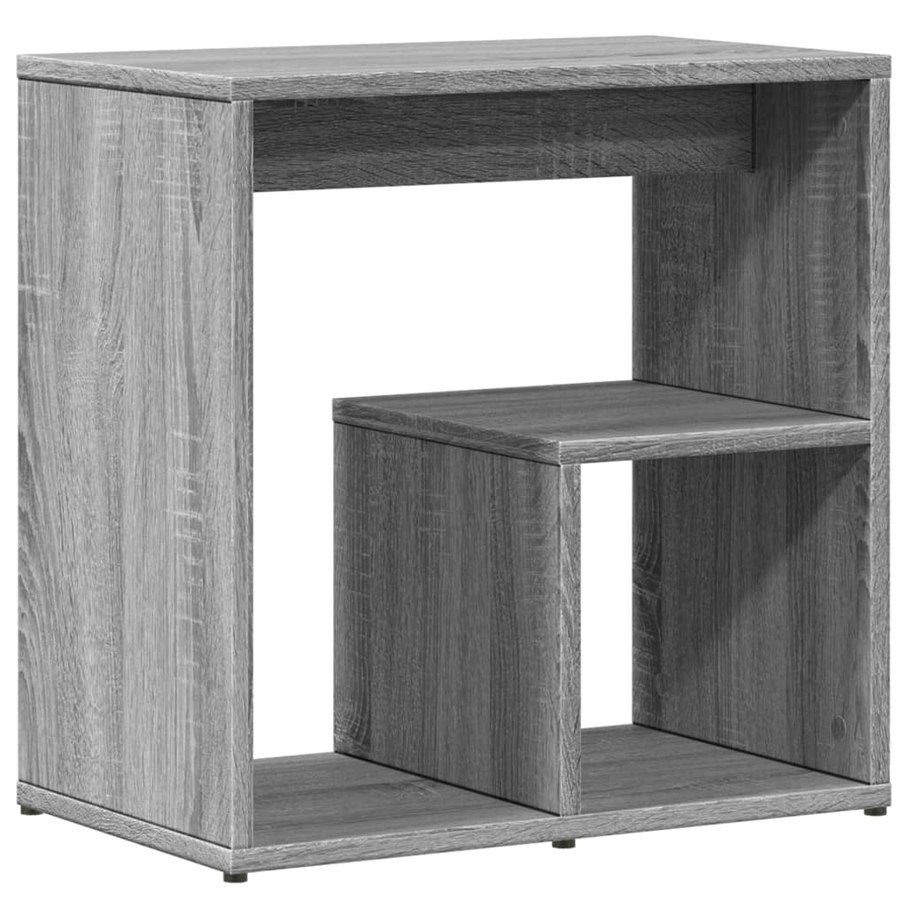 vidaXL Mesa auxiliar de madera contrachapada gris Sonoma 50x30x50 cm