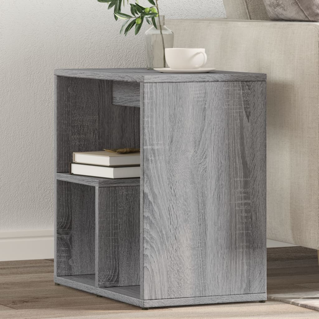 vidaXL Mesa auxiliar de madera contrachapada gris Sonoma 50x30x50 cm