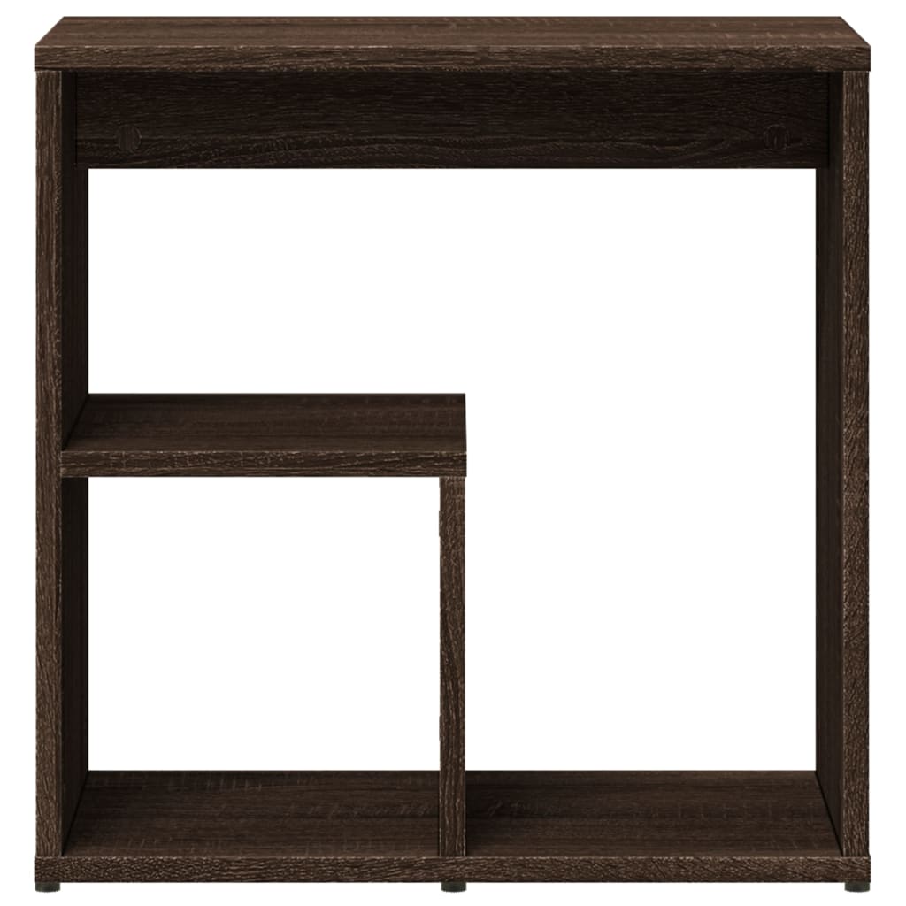 vidaXL Mesa auxiliar de madera contrachapada marrón roble 50x30x50 cm