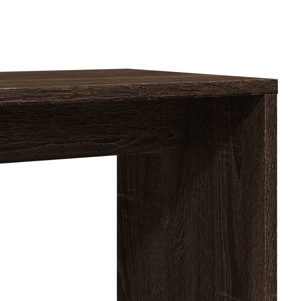 vidaXL Mesa auxiliar de madera contrachapada marrón roble 50x30x50 cm