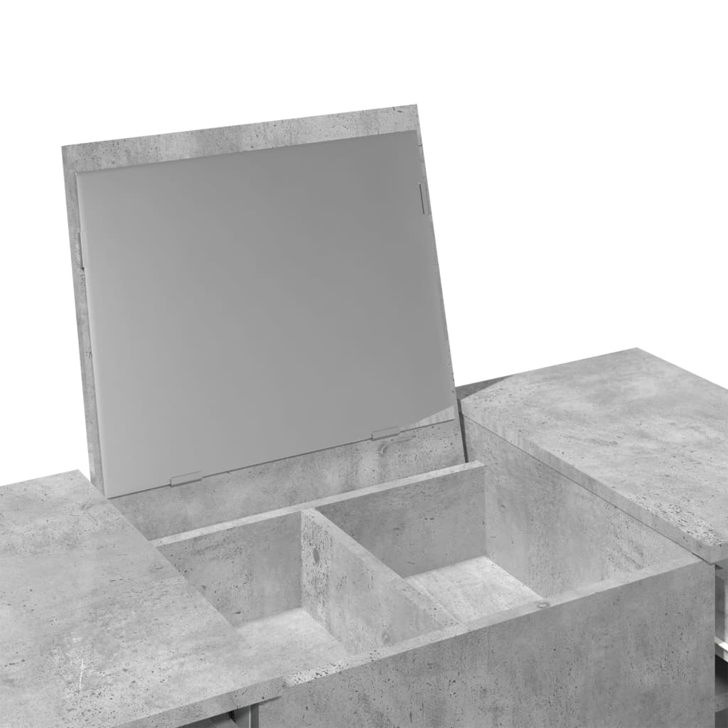 vidaXL Tocador con espejo color gris hormigón 100x45x76 cm