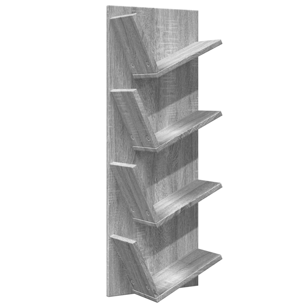 vidaXL Estantería de pared 4 niveles gris Sonoma 33x16x90 cm