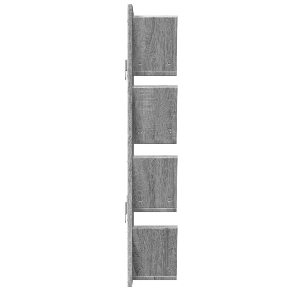 vidaXL Estantería de pared 4 niveles gris Sonoma 33x16x90 cm