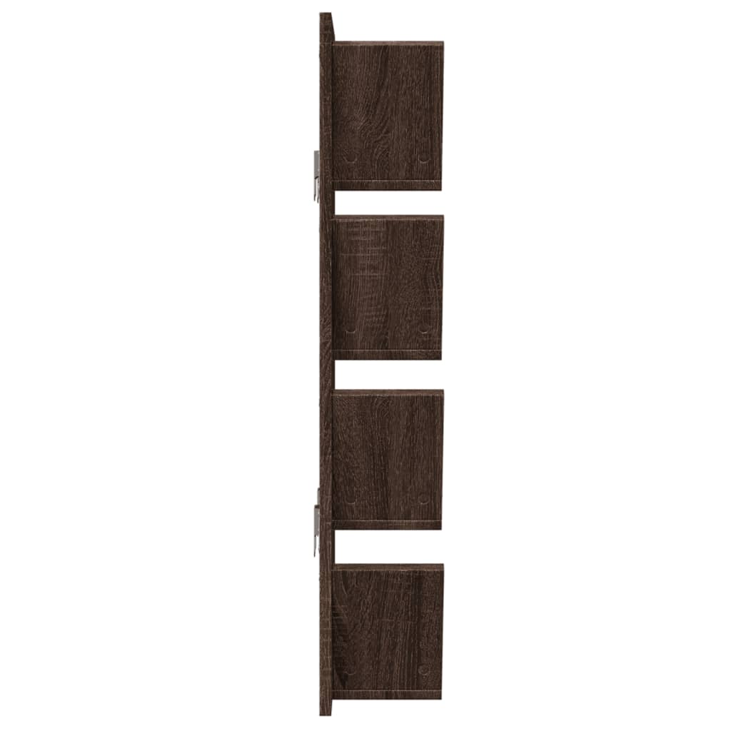 vidaXL Estantería de pared 4 niveles marrón roble 33x16x90 cm