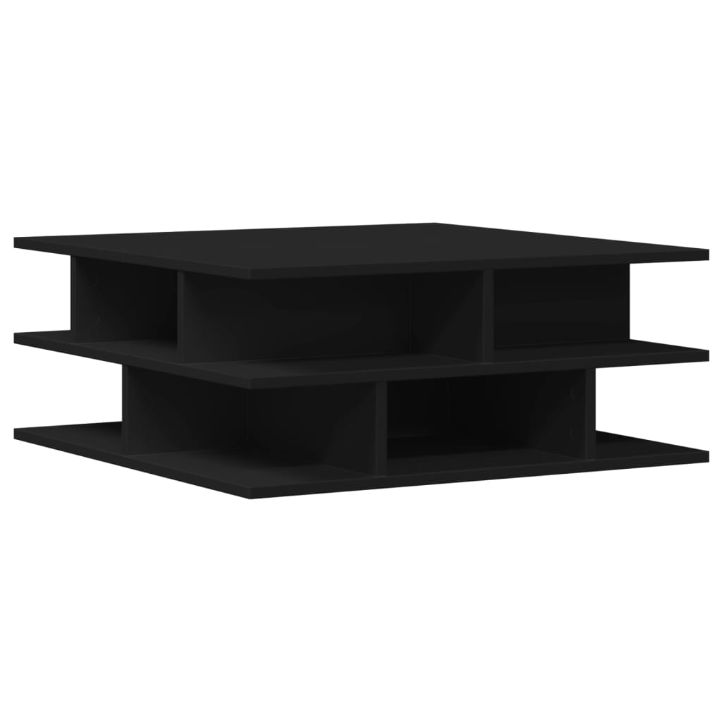 vidaXL Mesa de centro madera de ingeniería negro 70x70x29 cm