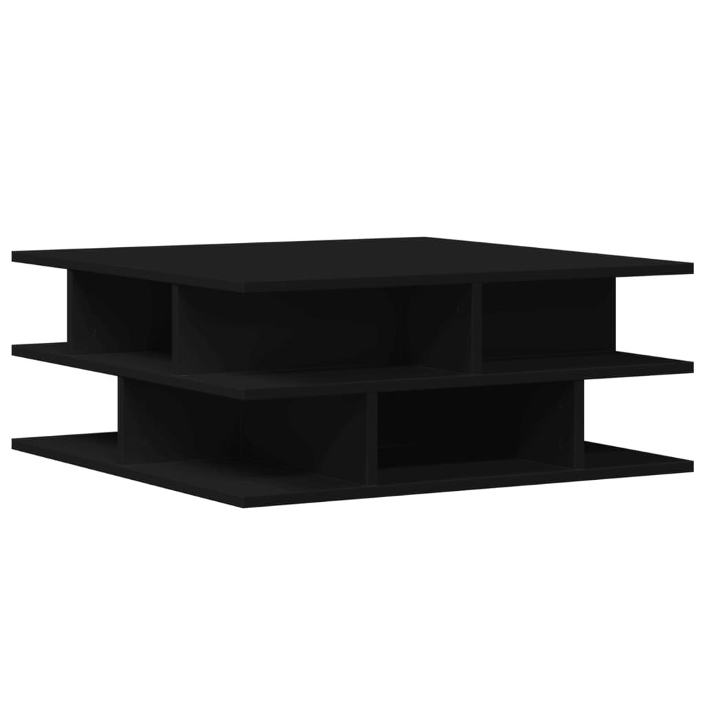 vidaXL Mesa de centro madera de ingeniería negro 70x70x29 cm