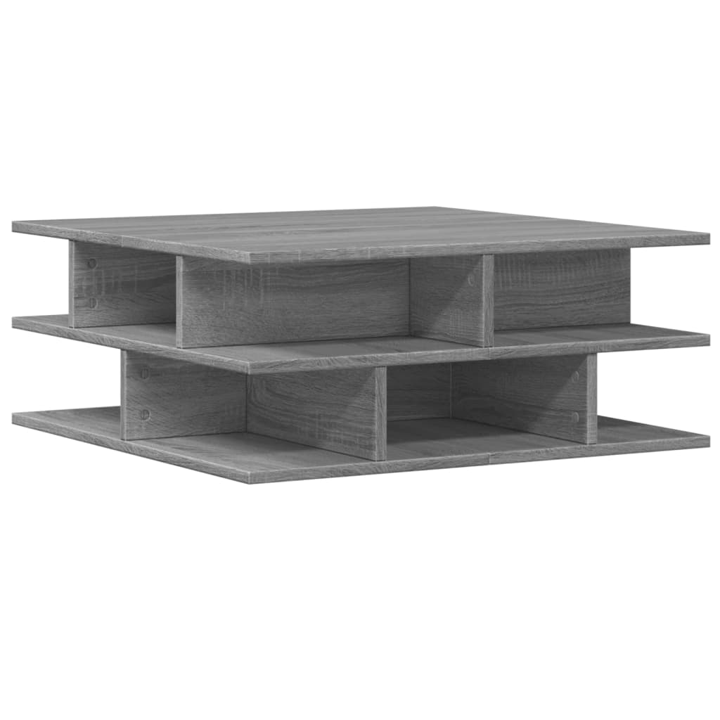 vidaXL Mesa de centro madera de ingeniería gris Sonoma 70x70x29 cm